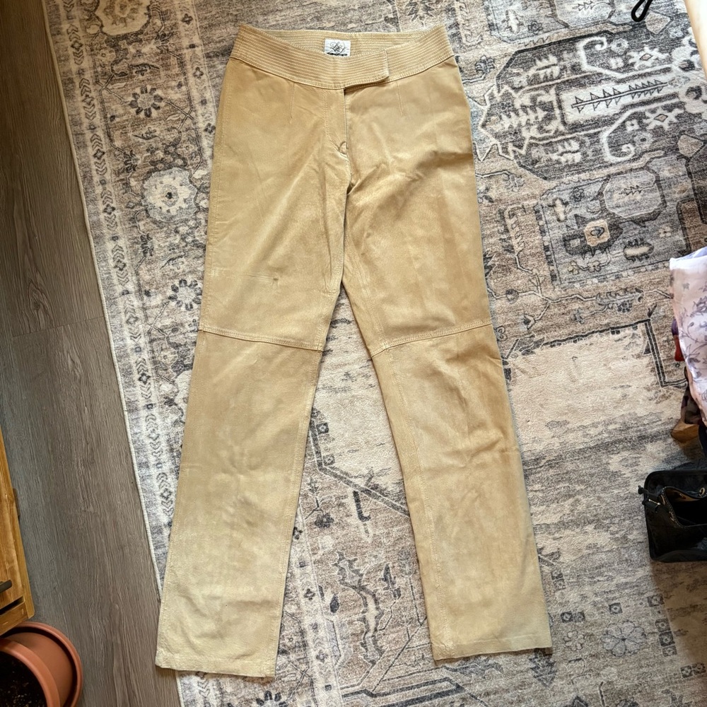 Vintage Y2K 90s genuine leather pants size 12 carolyn bessette